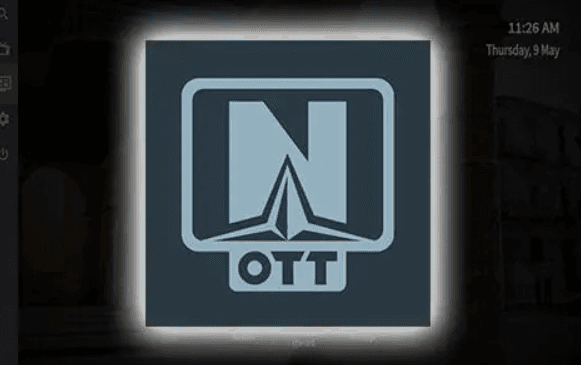 OTT Navigator IPTV player on a TV-style Android interface